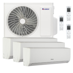 GREE Triple-Split Klimaanlage Advance 3×2.5 kW Wandgeräte R32 WiFi